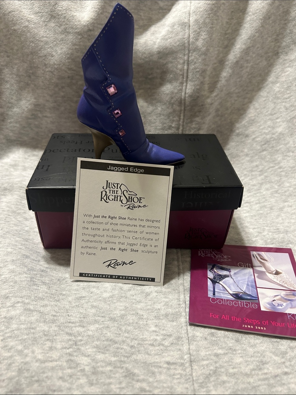 Just The Right Shoe Purple Mini Boot Key/Card Holder with Pink Gems